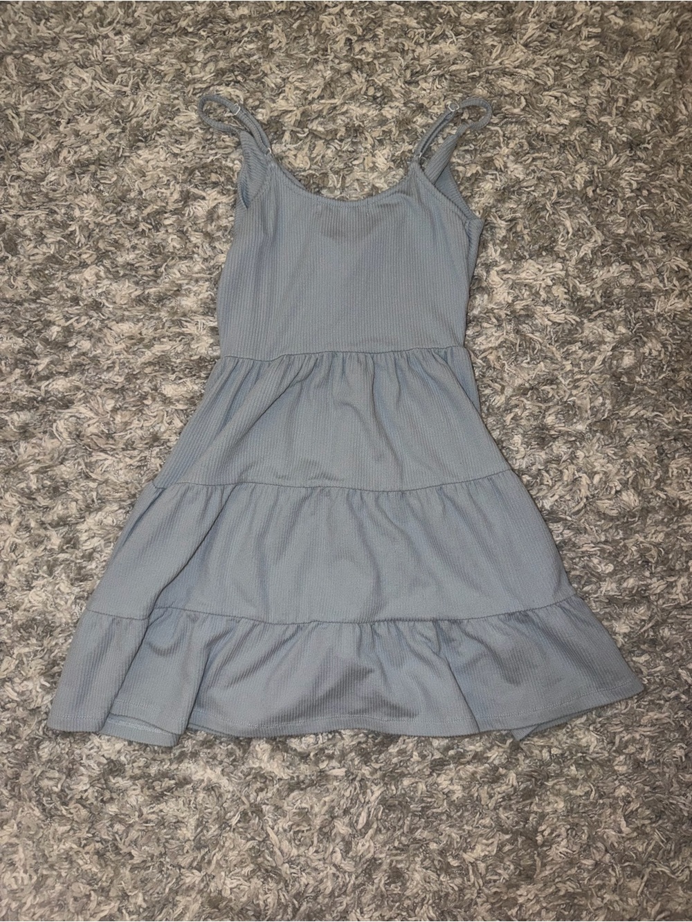 Light Blue Ruffle Mini Dress - Picture 2 of 3